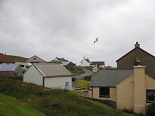 Huxter village on Whalsay, Shetland Islands, Scotland, UK