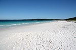 Hyams plajı, Yeni Güney Galler, Avustralya; saf kuvars ince, beyaz kum oluşturur.