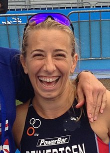 ITU Paratriathlon Worlds - Handler for Sarah Reinertsen (9804038075) - Cropped.jpg