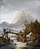 Зимняя сцена. 1640-е. Дерево, масло. Национальная галерея, Лондон