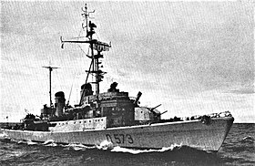 Italian frigate Castore (D573) underway c1959.jpg