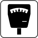 Semne de circulație italiene - parking meter icon.svg