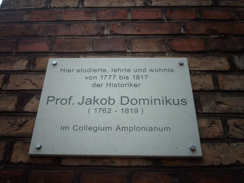 File:Jakob Dominikus memorial tablet in Erfurt.JPG