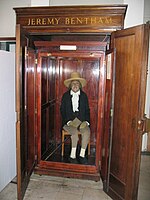 The body of Jeremy Bentham (with fake head) Jeremy Bentham Auto-Icon.jpg