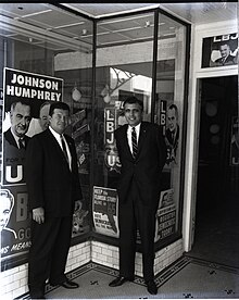 A Lyndon B. Johnson campaign office in Key West. Johnson Humphrey campaign office in Key West Florida, 1964.jpg