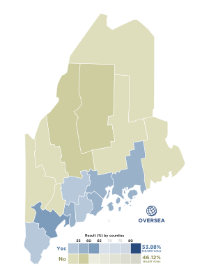 Juni 2018 Maine Pertanyaan 1 Peta oleh County.svg