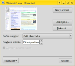 Snímek obrazovky s českou verzí KSnapshot 0.7.
