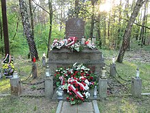 Memorial at the site of a massacre of 150 Poles in Winiary