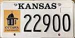 Kansas License Plate Ottawa University Embossed - Photo Credits to Jason Smith.jpg