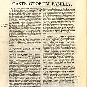Генеалогија на семејството Кастриоти, Ду Канге (1680)