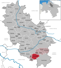 Poziția Kirchwalsede pe harta districtului Rotenburg (Wümme)