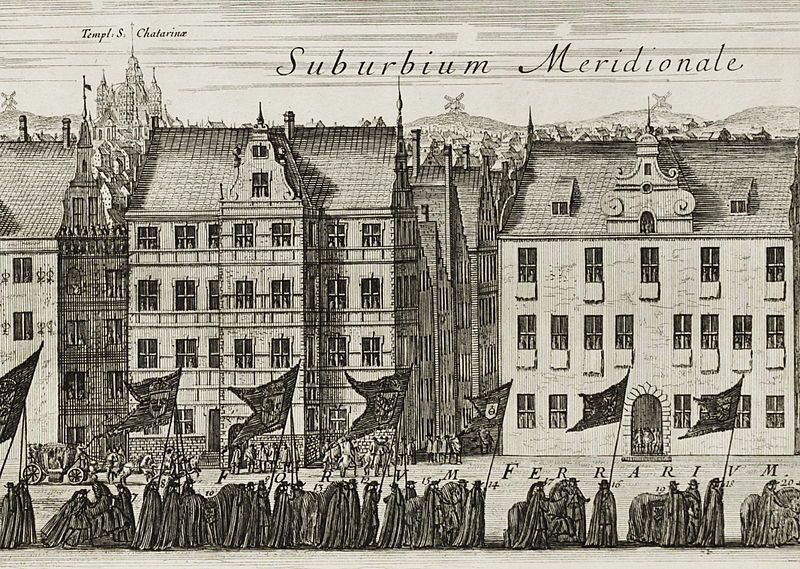 File:Kopparstick av Dahlberg från Karl X Gustavs begravning i Stockholm Medusa 4 Järntorget.jpg