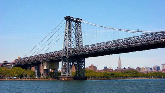 The Williamsburg Bridge connects the area with Manhattan's Lower East Side