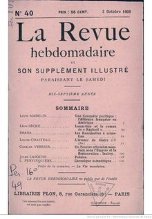 La Revue hebdomadaire, Octobre 1908.djvu
