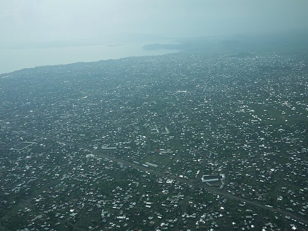 Aerial view of Goma in October 2010