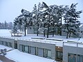 Le lycée Claude-Lebois (Saint-Chamond) sous la neige.