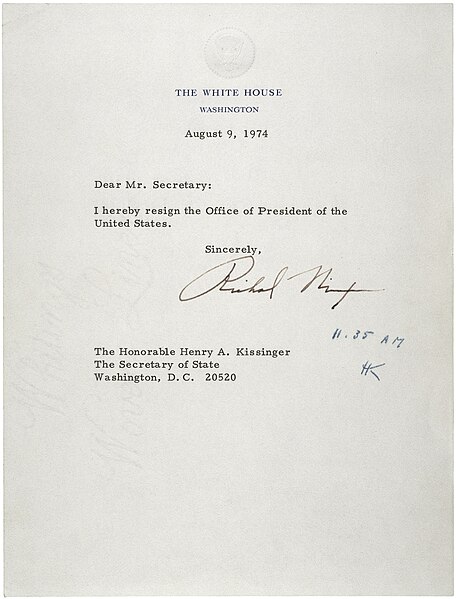 File:Letter of Resignation of Richard M. Nixon, 1974.jpg