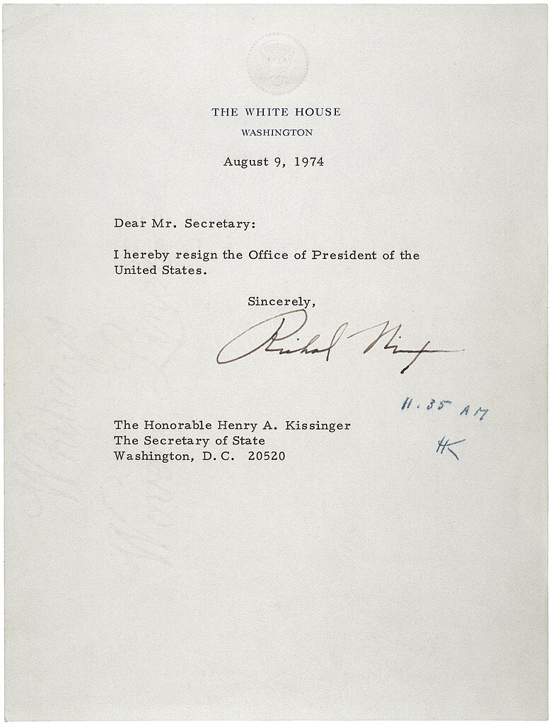 File:Letter of Resignation of Richard M. Nixon, 1974.jpg 