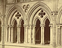 The triforium at Lincoln Lincoln Cathedral, Triforium Detail (3611641014).jpg