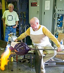 Lino Tagliapietra (foreground) and Checco Ongaro Lino Tagliapietra and Checco Ongaro, at Centre College in Danville, Kentucky.jpg