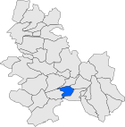 Posizione del comune sulla mappa della provincia