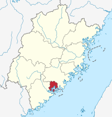 Locator map Xiamen in Fujian.svg