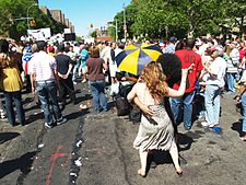 A street fair in the summer of 2008 Loisaida street fair dancing in New York City.JPG