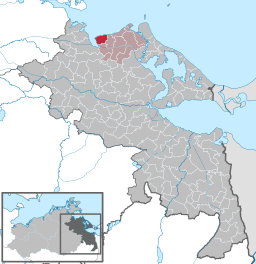 Läget för kommunen Loissin i Landkreis Vorpommern-Greifswald