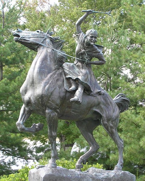 Statue of Sybil Ludington, Revolutionary War heroine, in Carmel