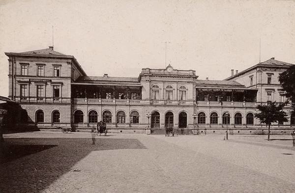 Old railway station of the Hessian Ludwig Railway in Darmstadt, ca. 1875