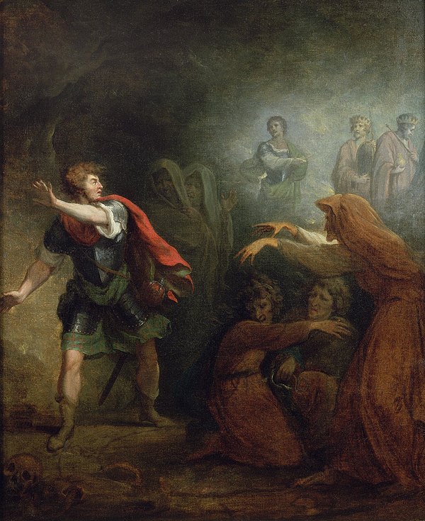 Macbeth and the witches by George Romney