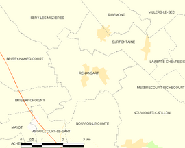 Mapa obce Renansart