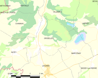 Côte-D'or Griselles: Géographie, Urbanisme, Toponymie