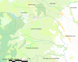 Mapa obce Lugo-di-Nazza