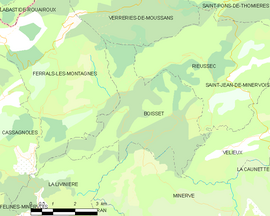 Mapa obce Boisset