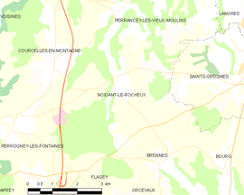 Mapa obce Noidant-le-Rocheux