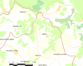 Poziția localității Breux