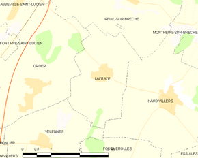 Poziția localității Lafraye