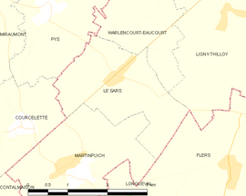 Mapa obce Le Sars