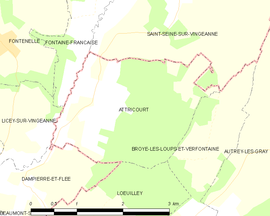 Mapa obce Attricourt