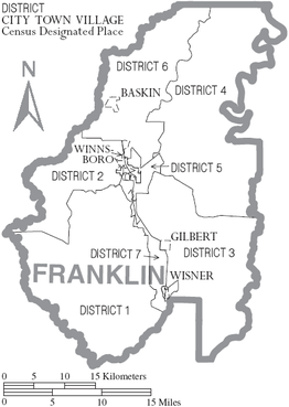 Kaart van Franklin Parish