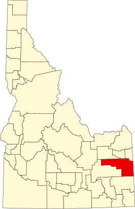 Locatie van Bonneville County in Idaho