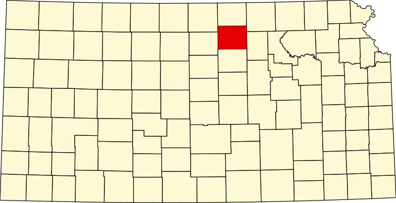 صورة:Map of Kansas highlighting Cloud County.svg