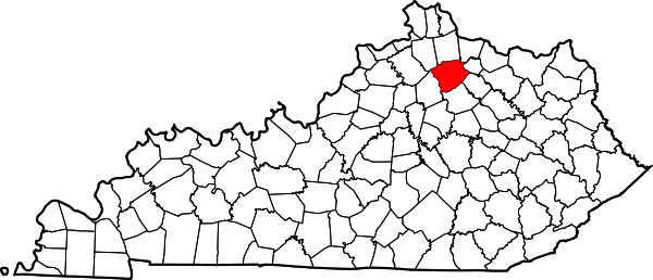 Map of Kentucky highlighting Harrison County