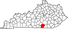 Map of Kentucky highlighting Wayne County.svg