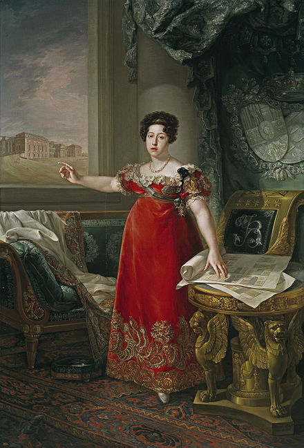 Maria Isabel of Portugal in front of the Prado in 1829 by Bernardo López y piquer.jpg