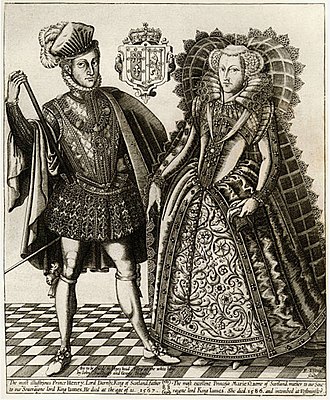 Mary Queen of Scots with her husband Henry Stuart Lord Darnley, engraved by Elstracke in 1603 Mary Queen of Scots with her husband Henry Stuart Lord Darnley, engraved by Renold Elstracke in 1603.jpg
