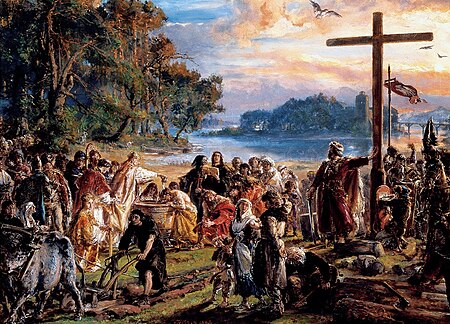 Christianization of Poland, by Jan Matejko. Matejko Christianization of Poland.jpg