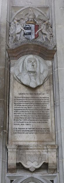 Memorial in Winchester Cathedral Memorial to Roundell Palmer in Winchester Cathedral.jpg