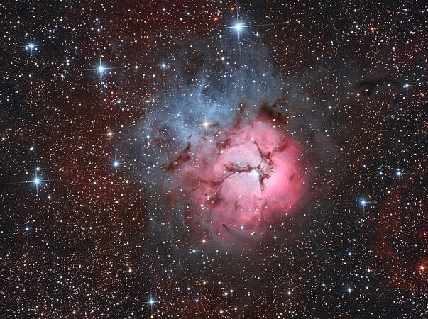 Astrophotography of M20 nebula in LRGB technique. Photo by Cappellettiariel